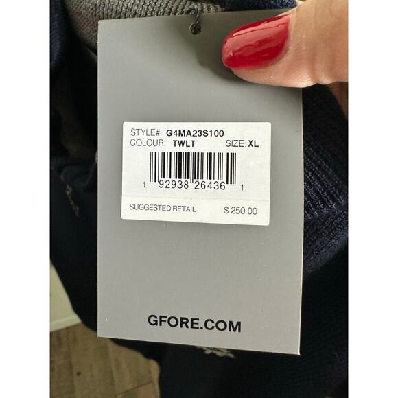 NWT G/Fore G4 Blue Merino Wool Tech Lined Slim Fit Dune Golf sweater Vest XL - Picture 12 of 12